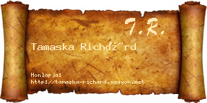 Tamaska Richárd névjegykártya