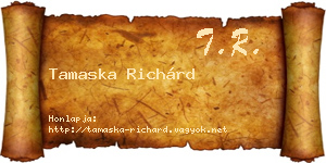 Tamaska Richárd névjegykártya